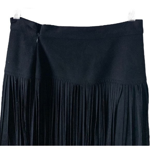 Design Lab Lord & Taylor Black Faux Suede Fairy Fringe Skirt XS Boho Whimsigoth - Picture 9 of 11